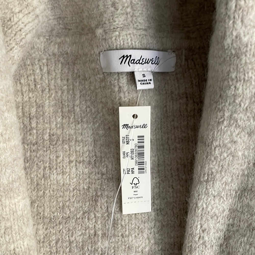 Mclean Shawl-Collar Cardigan Sweater. Size small. New with tags.